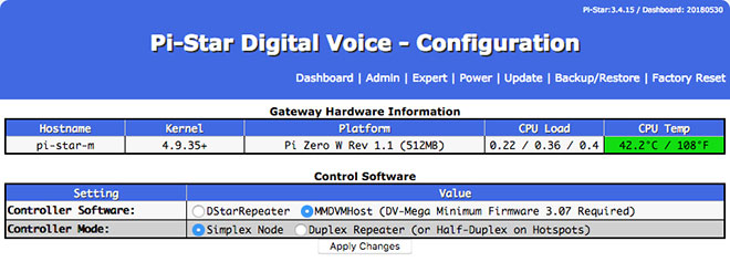 Basic configuration settings - Control Software
