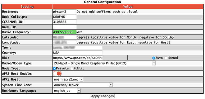 Basic configuration settings - General Configuration