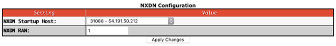 Digital mode configuration settings - NXDN