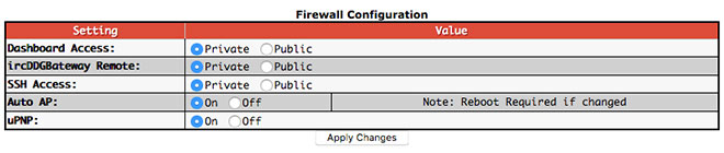 Additional configuration settings - Firewall Configuraiton