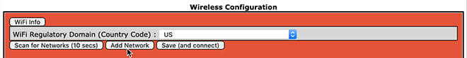 WiFi configuration - add network